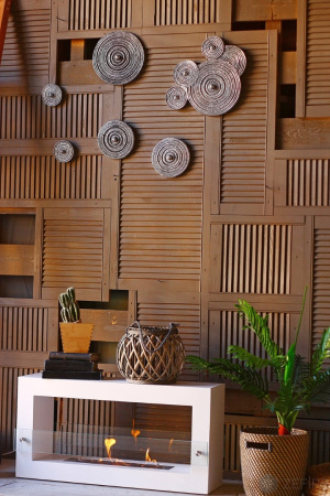 Напольный биокамин ZeFire Quarter 900 белый